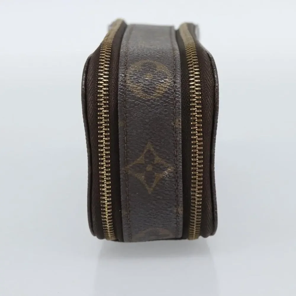 Louis Vuitton Monogram Trousse Brush PM Cosmetic Pouch Brown